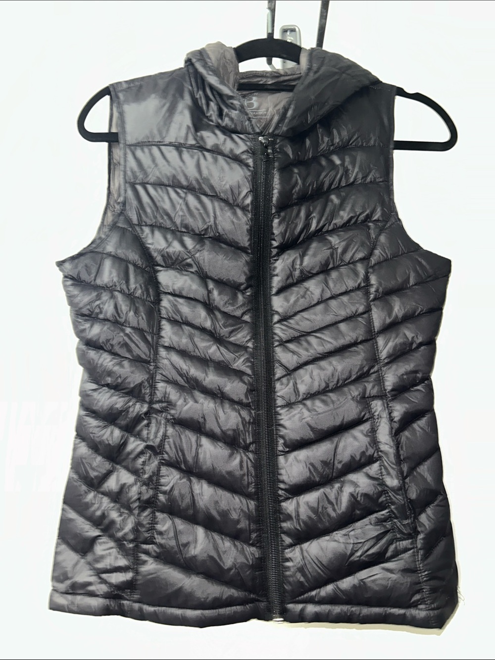 Bernardo Black Quilted Hooded Puffer Vest